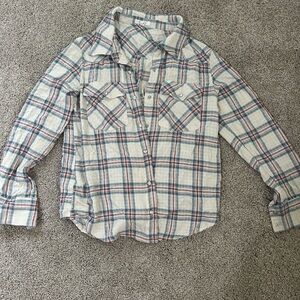 Maurices Blue and Red Plaid Kids Button Down Shirt